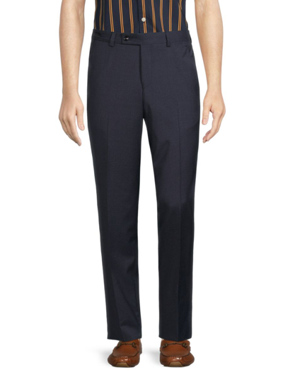 Shop Ted Baker Men's Jerome Crosshatch Wool Trousers In Blue