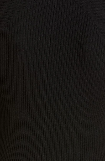 Shop Alexander Wang Zipper Neck Long Sleeve Ribbed Maxi Sweater Dress In Black