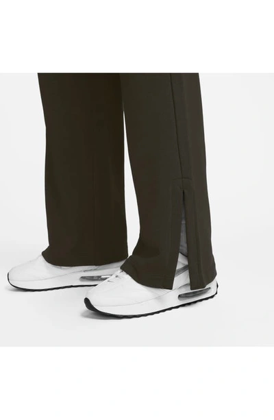 Shop Nike Sportswear Everyday Modern High Waist Fleece Open Hem Sweatpants In Sequoia/ Light Menta