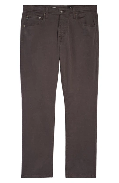 Shop Ag Everett Sueded Stretch Sateen Slim Straight Leg Pants In Granite Grey