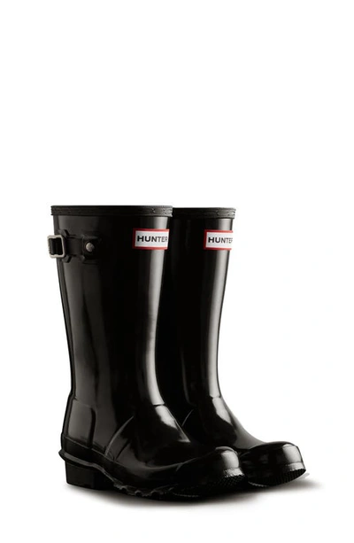 Shop Hunter Kids' Original Gloss Waterproof Rain Boot In Black