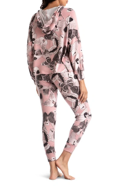 Shop Midnight Bakery Juno Butterfly Hooded Top & Joggers Lounge Set In Pink