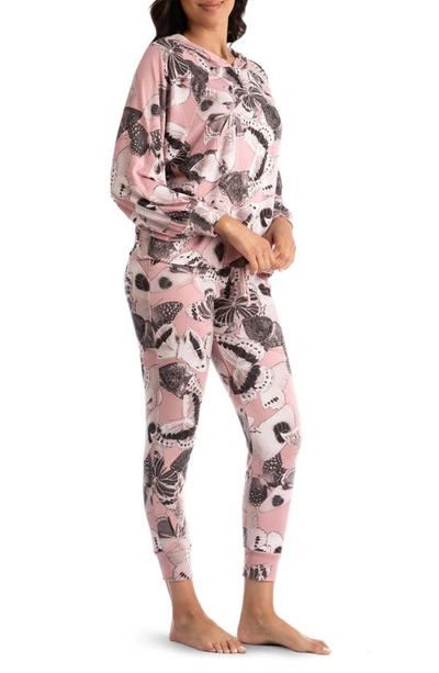 Shop Midnight Bakery Juno Butterfly Hooded Top & Joggers Lounge Set In Pink