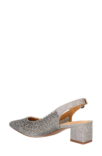 J. Reneé Pranil Pointed Toe Slingback Pump In Pewter