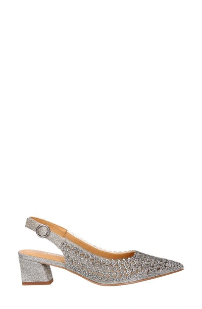J. Reneé Pranil Pointed Toe Slingback Pump In Pewter