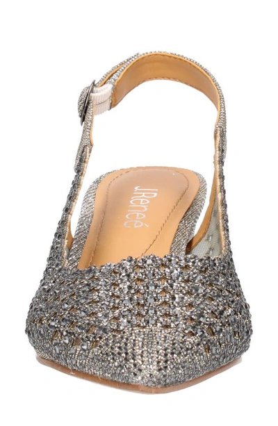 J. Reneé Pranil Pointed Toe Slingback Pump In Pewter