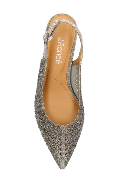 J. Reneé Pranil Pointed Toe Slingback Pump In Pewter
