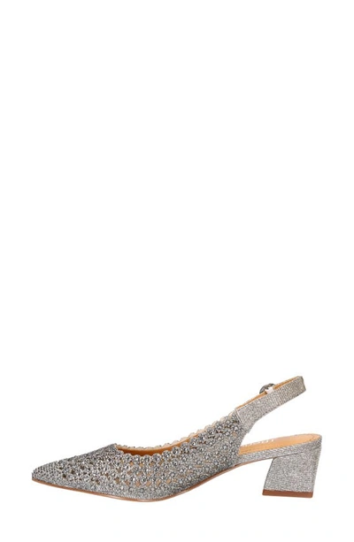 J. Reneé Pranil Pointed Toe Slingback Pump In Pewter