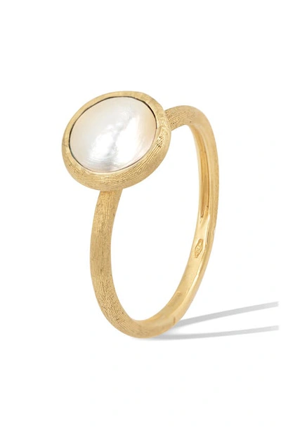 Shop Marco Bicego Jaipur Mother-of-pearl Stackable Ring In Yellow Gold