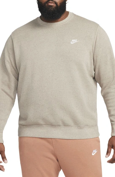 Nike Club Revival Crewneck Sweatshirt In Olive Grey ModeSens