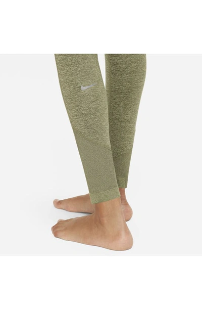 Shop Nike Kids' Dri-fit Yoga Leggings In Alligator/ Olive/ Heather