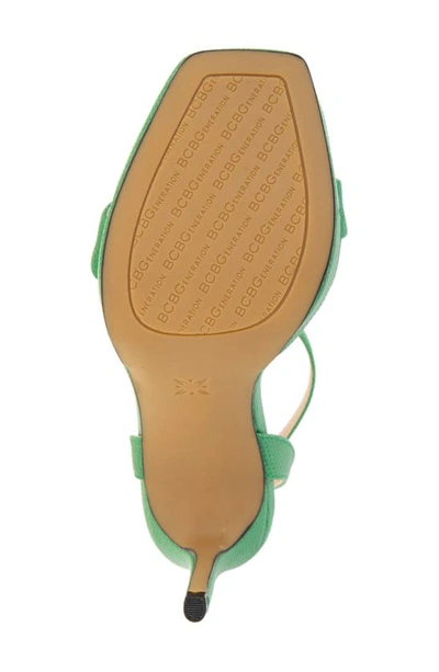 Shop Bcbgeneration Caroline Ankle Strap Platform Sandal In Lucky Green Lizard