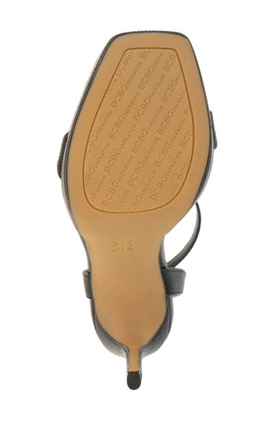 Shop Bcbgeneration Caroline Ankle Strap Platform Sandal In Black Lizard