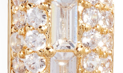 Nordstrom Pavé Cubic Zirconia Huggie Hoop Earrings In Clear- Gold