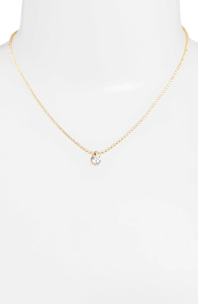 Nordstrom Cubic Zirconia Pendant Tennis Necklace In Clear- Gold