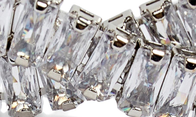 Nordstrom Baguette Cubic Zirconia Twisted Bracelet In Clear- Rhodium