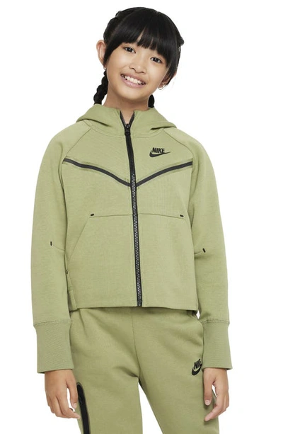Nike Sportswear Tech Fleece Big Kids' (girls') Full-zip Hoodie In Green |  ModeSens