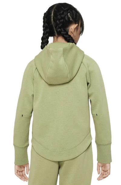 Shop Nike Kids' Sportswear Tech Fleece Zip Hoodie In Alligator/ Black