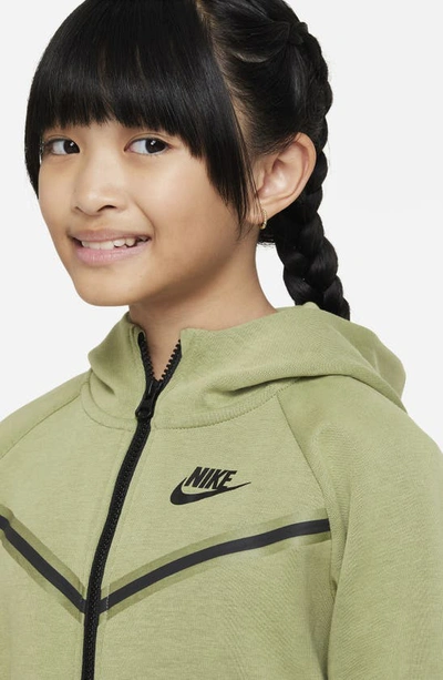 Shop Nike Kids' Sportswear Tech Fleece Zip Hoodie In Alligator/ Black