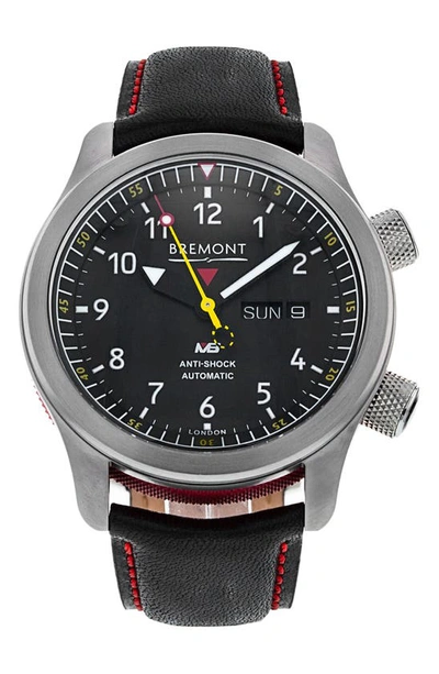 Shop Watchfinder & Co. Bremont Martin Baker  Automatic Leather Strap Watch, 43mm In Steel