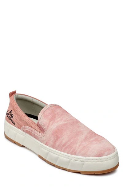 Shop Karl Lagerfeld Washed Slip-on Sneaker In Red