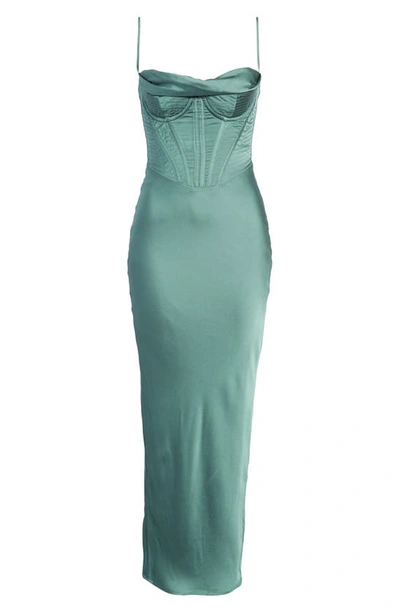 House Of Cb Charmaine Corset Dress In Pine