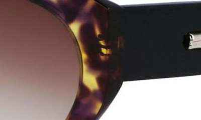 Longchamp Roseau 54mm Gradient Cat Eye Sunglasses In Tokyo Purple Havana