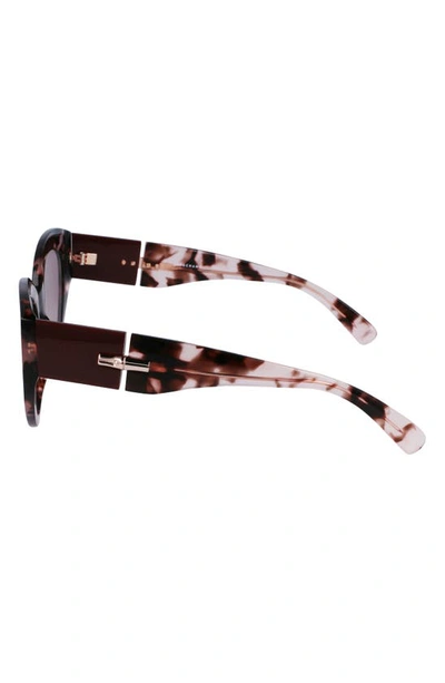 Longchamp Roseau 54mm Gradient Cat Eye Sunglasses In Rose Havana