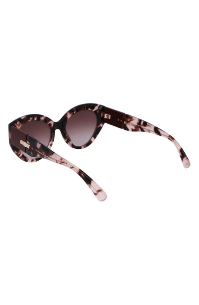 Longchamp Roseau 54mm Gradient Cat Eye Sunglasses In Rose Havana