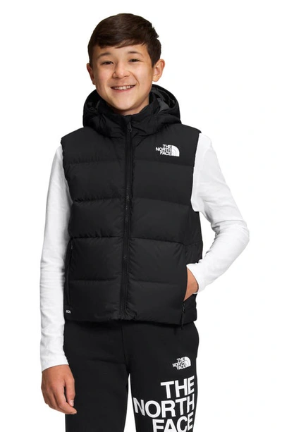 The North Face Kids' Reversible Down Hooded Puffer Vest In Tnf Black |  ModeSens