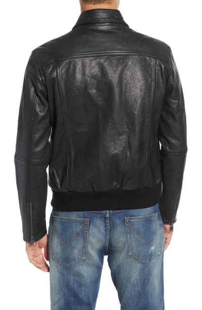 Shop John Varvatos Regular Fit Leather Jacket In Black