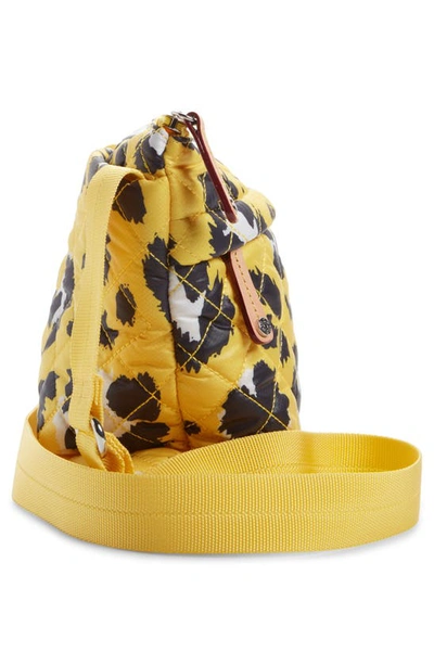Shop Mz Wallace Metro Quilted Nylon Crossbody Bag In Yellow Leopard