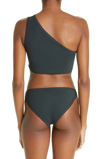 Shop Bottega Veneta One-shoulder Two-piece Swimsuit In Inkwell/ Black