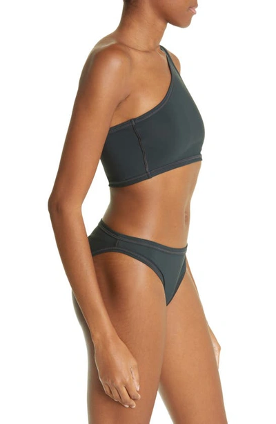 Shop Bottega Veneta One-shoulder Two-piece Swimsuit In Inkwell/ Black