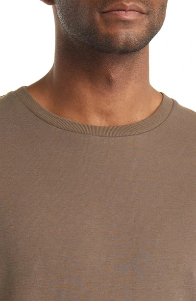 Shop Frame Duo Fold Long Sleeve Cotton T-shirt In Walnut