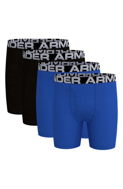 Shop Under Armour Kids' 4-pack Heatgear® Boxer Briefs In Ultra Blue