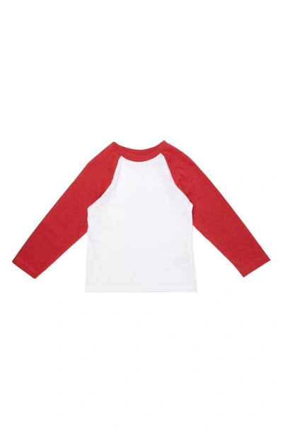 Shop Dotty Dungarees Kids' Long Sleeve Cotton Baseball Tee In Red