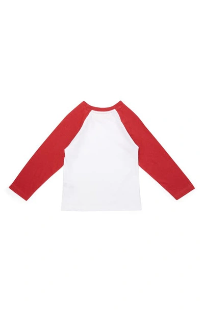 Shop Dotty Dungarees Kids' Long Sleeve Cotton Baseball Tee In Red