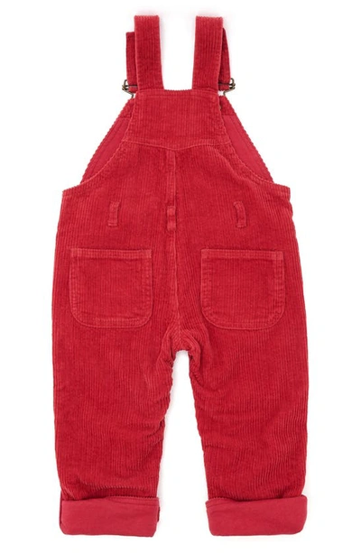 Shop Dotty Dungarees Kids' Cotton Wide Wale Corduroy Overalls In Red