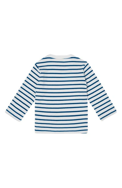 Shop Dotty Dungarees Kids' Breton Stripe Long Sleeve Cotton T-shirt In Blue