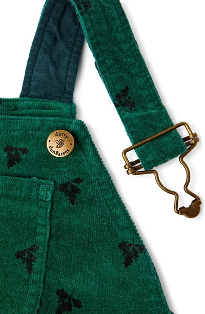 Shop Dotty Dungarees Kids' Acorn Print Cotton Corduroy Overalls In Green
