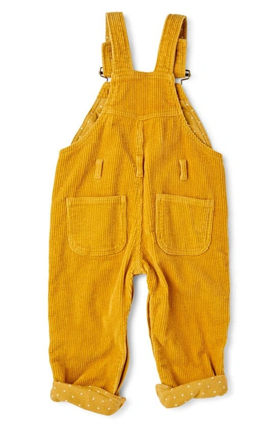 Shop Dotty Dungarees Kids' Cotton Wide Wale Corduroy Overalls In Ochre