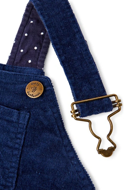 Shop Dotty Dungarees Kids' Cotton Corduroy Overalls In Navy