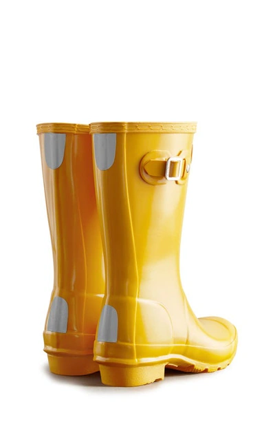 Shop Hunter Kids' Original Gloss Waterproof Rain Boot In Yellow