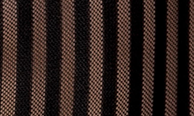 Shop Mapalé Stripe Mesh & Faux Leather Teddy In Black