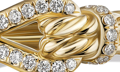 Shop David Yurman Thoroughbred Loop Ring With Diamonds In 18k Yellow Gold