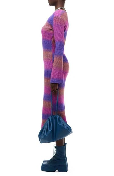 Shop Simon Miller Axon Stripe Long Sleeve Sweater Dress In Distorted Stripe