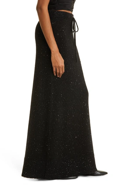 Shop Atm Anthony Thomas Melillo Sequin Knit Maxi Skirt In Black