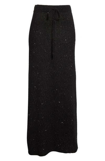Shop Atm Anthony Thomas Melillo Sequin Knit Maxi Skirt In Black