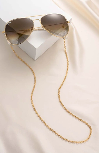 Shop Ettika Imitation Pearl Eyeglass Chain In Gold